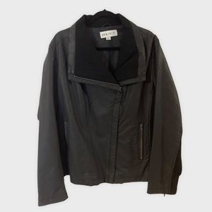 NWT Ava & Viv Black Faux Leather Zip Up Jacket